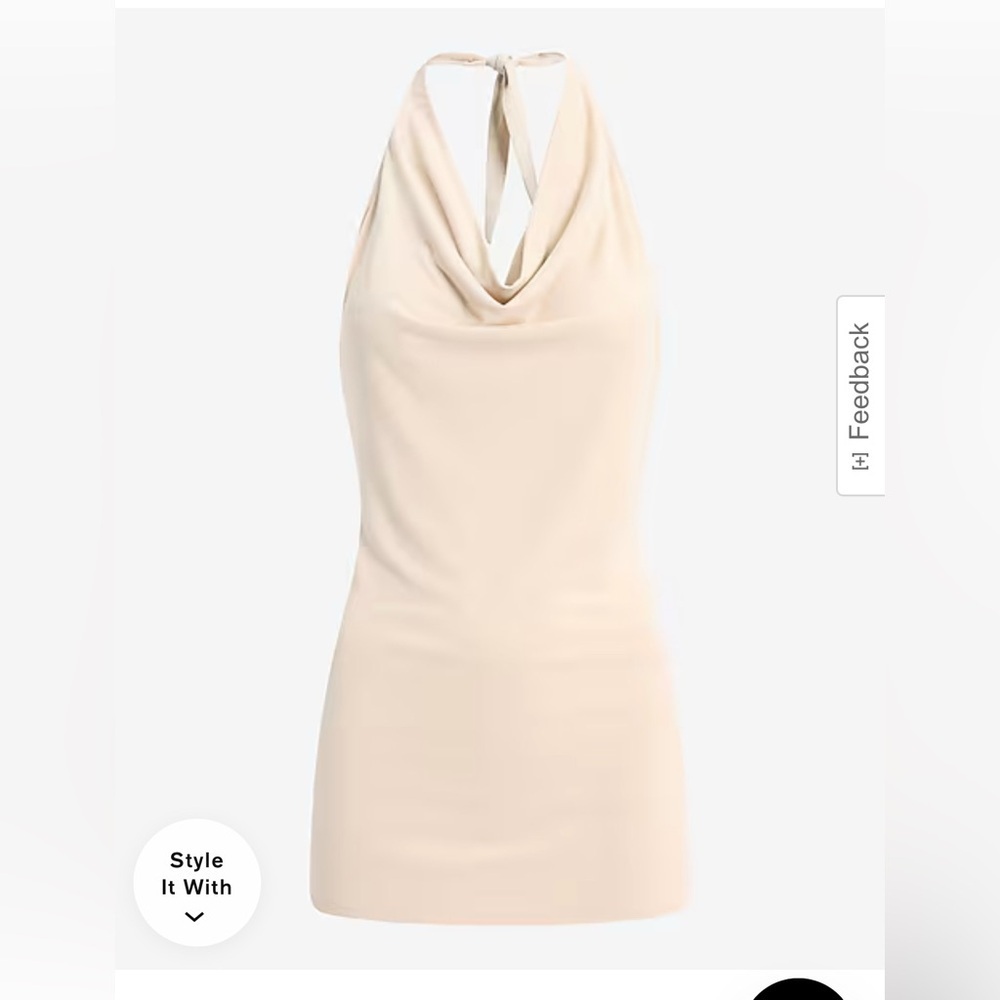 EXPRESS cowl neck halter open back , Nude, sz M